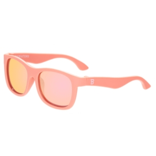 Babiators Polarizado Navigator: Perfectly Papaya | Peach Mirrored Lenses | 3-5 años